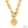 Fashion Necklace Bracelet Jewelry Set With Love Peach Shape In Stainless Steel And Titanium Steel Electroplated With Love Water Drops Bell Patterns For Women