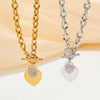 Fashion Necklace Bracelet Jewelry Set With Love Peach Shape In Stainless Steel And Titanium Steel Electroplated With Love Water Drops Bell Patterns For Women