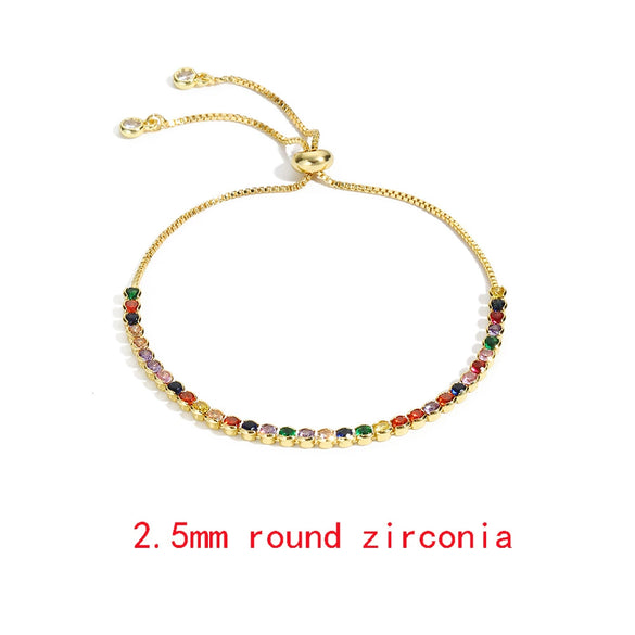 Fashion Necklace Geometric Pattern Round Zircon Elliptical Claw Chain Electroplating Jewelry For Women