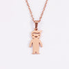 Fashion Necklace Stainless Steel Doll Pendant For Boys And Girls