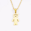 Fashion Necklace Stainless Steel Doll Pendant For Boys And Girls