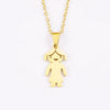 Fashion Necklace Stainless Steel Doll Pendant For Boys And Girls