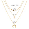 Fashion New Hot Sale Baroque Pearl Drop Pendant Retro Stitching Multilayer Necklace