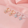 Fashion New Rhinestone Small Butterfly Ear Clip Simple Copper
