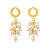 Fashion New S925 Silver Needle Pearl Grape Bunch Tassel Wheat Long Earrings