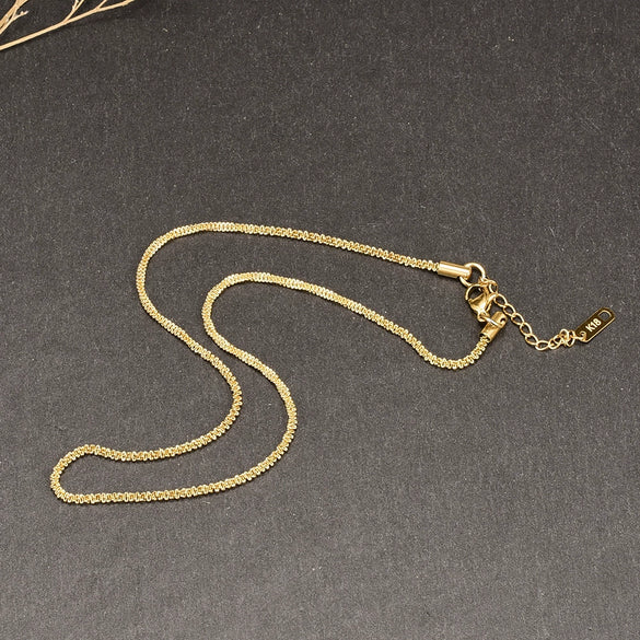 Fashion New Simple Choker Necklace Titanium Steel Heart Pattern 18K Rose Gold Inlaid Jewelry