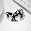 Fashion Niche Creative Retro High End Sense Alloy Oil Drop Enamel War Horse Animal Design Clothing Brooch