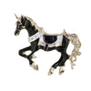 Fashion Niche Creative Retro High End Sense Alloy Oil Drop Enamel War Horse Animal Design Clothing Brooch