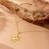 Fashion Niche Design Gold Plated Stainless Steel Sun Totem Pendant Snake Bone Chain Jewelry Necklace For Women