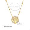 Fashion Niche Design Round Hollow Tree Of Life Pendant Stainless Steel Earrings Necklace Set With Electroplating