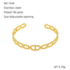 Fashion Niche Design Stainless Steel Gold Plated Wheat Ear Shape Open Bracelet Jewelry