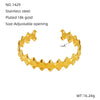 Fashion Niche Design Stainless Steel Gold Plated Wheat Ear Shape Open Bracelet Jewelry