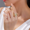 Fashion Niche Design Stainless Steel Ring With Letters Numbers Text Electroplating For Men And Women