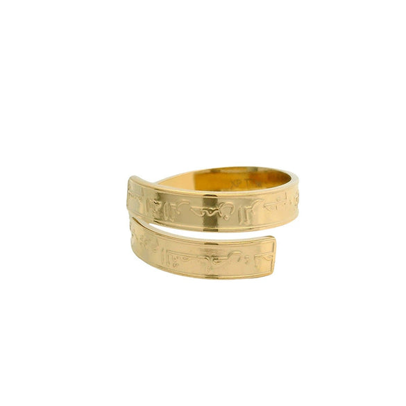 Fashion Niche Design Stainless Steel Ring With Letters Numbers Text Electroplating For Men And Women