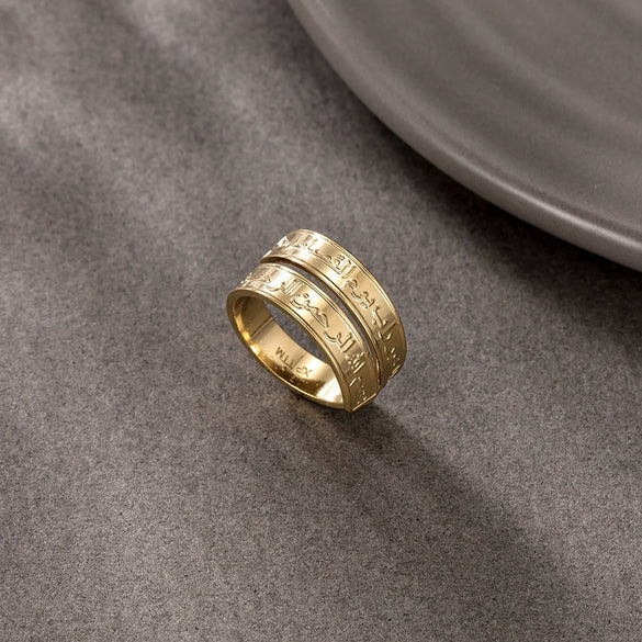 Fashion Niche Design Stainless Steel Ring With Letters Numbers Text Electroplating For Men And Women