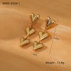 Fashion Niche Design Titanium Steel Heart Earrings For Women With Electroplating Treatment