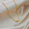 Fashion Niche Design Titanium Steel Round Bead Thread Wave Clavicle Chain With Geometric Pattern And Electroplating For Women