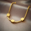 Fashion Niche Diamond Square Emerald Gem Pendant Titanium Steel Jewelry Bracelet With Geometric Pattern And Electroplating Treatment