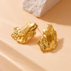 Fashion Niche Irregular Glossy Geometric Goldplated Stainless Steel Earrings Accessories