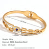 Fashion Niche Popular Stainless Steel Bracelet 18K Gold Plated Microset Devil's Eye Spring Buckle Geometric Style