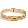 Fashion Niche Popular Stainless Steel Bracelet 18K Gold Plated Microset Devil's Eye Spring Buckle Geometric Style