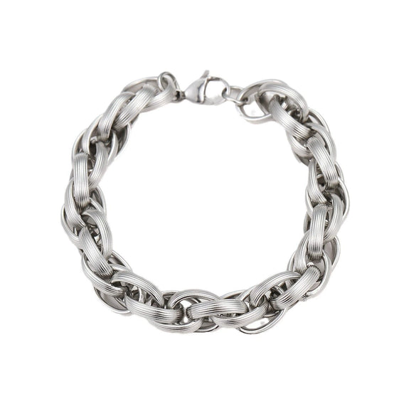 Fashion Niche Stainless Steel And Titanium Steel Twist Wrapped Hiphop Style Bracelet For Men And Women With Electroplating Treatment