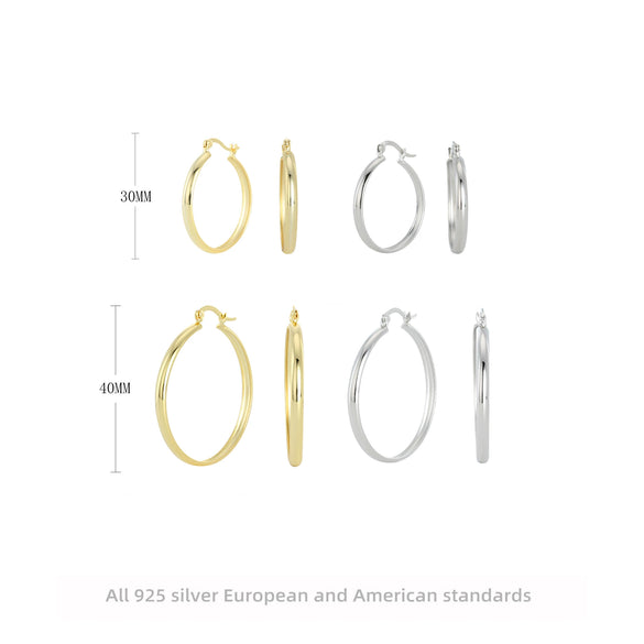 Fashion Niche Sterling Silver 925 Handmade Geometric Earrings For Women