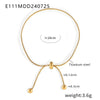 Fashion Nonfading Round Bead Pull Buckle Titanium Steel 18K Gold Plated Tassel Necklace Bracelet Anklet Jewelry Suit With Electroplating