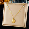 Fashion Ocean Series Accessories Stainless Steel Goldplated Animal Zodiac Starfish Shell Butterfly Pendant Necklace With O Word Chain