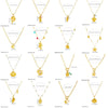 Fashion Ocean Series Accessories Stainless Steel Goldplated Animal Zodiac Starfish Shell Butterfly Pendant Necklace With O Word Chain