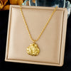 Fashion Ocean Series Accessories Stainless Steel Goldplated Animal Zodiac Starfish Shell Butterfly Pendant Necklace With O Word Chain