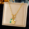 Fashion Ocean Series Accessories Stainless Steel Goldplated Animal Zodiac Starfish Shell Butterfly Pendant Necklace With O Word Chain