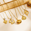 Fashion Ocean Series Accessories Stainless Steel Goldplated Animal Zodiac Starfish Shell Butterfly Pendant Necklace With O Word Chain