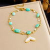 Fashion Ocean Wind Stainless Steel Beaded Chain Stacked Women's Anklet With Animal And Zodiac Shapes