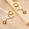 Fashion Oil Dripping Cartoon Insect Pattern Stainless Steel Electroplated Hanging Earrings For Women