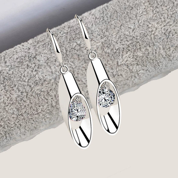 Fashion Ol Cylinder Geometric Copper Women's Long Drop Earrings Allmatching Accessories