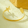 Fashion Ol Geometric Marine Elements Stainless Steel 18K Electroplated Adjustable Scallop Opening Bracelet
