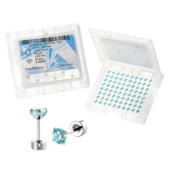 Fashion Ol Geometric Metal Zirconia Piercing Earrings