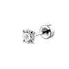 Fashion Ol Geometric Metal Zirconia Piercing Earrings