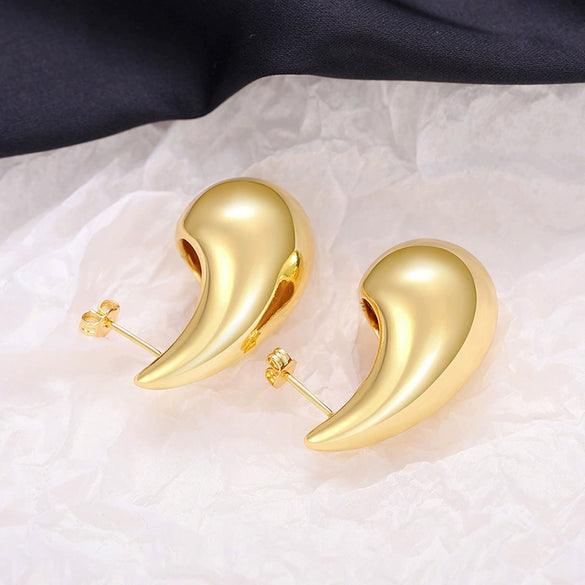 Fashion Ol Ladies Copper Drop Shape Electroplated Earrings