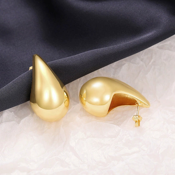 Fashion Ol Ladies Copper Drop Shape Electroplated Earrings