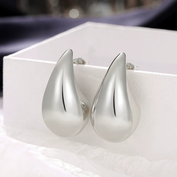 Fashion Ol Ladies Copper Drop Shape Electroplated Earrings