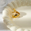 Fashion Ol Simple Stainless Steel Nonfading Real Gold Irregular Geometric Ring With Electroplating