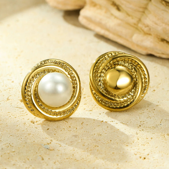 Fashion Ol Stainless Steel Earrings With Electroplating Treatment For Women