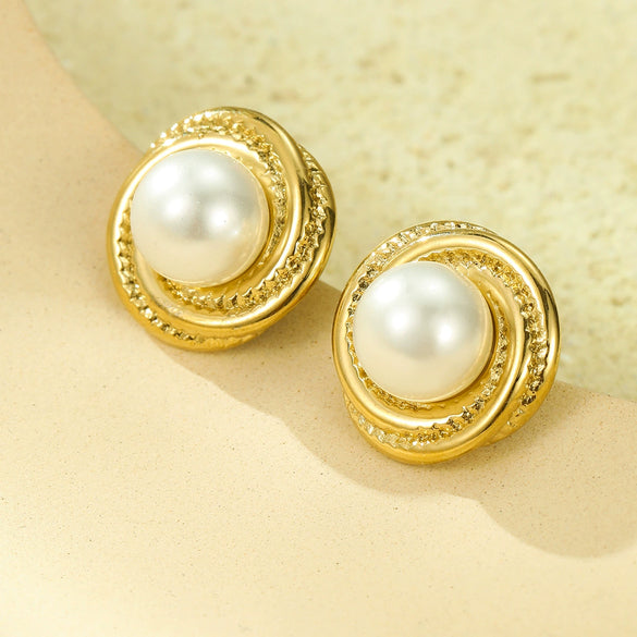Fashion Ol Stainless Steel Earrings With Electroplating Treatment For Women