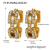 Fashion Ol Style Geometric Stainless Steel Gold Plated Earrings And Ring Jewelry For Women