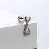 Fashion Ol Style Metal Heart Shape Titanium Steel Zirconia Doubleheaded Screw Piercing Earrings For Women