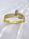 Fashion Open Doublelayer Bracelet For Women Copper Electroplated