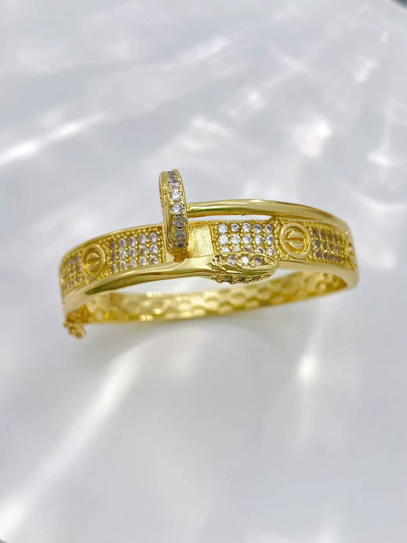 Fashion Open Doublelayer Bracelet For Women Copper Electroplated