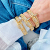 Fashion Open Doublelayer Bracelet For Women Copper Electroplated